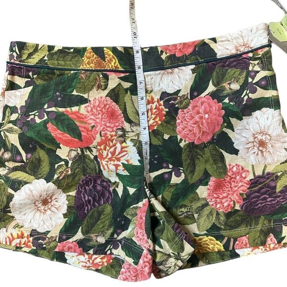 Anthropologie Elevenses Green Ranunculus Bloom Floral Shorts Size 12 NWT - Picture 8 of 12